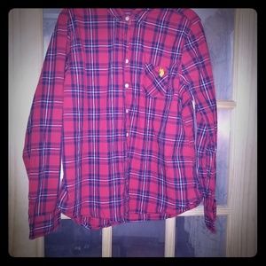Red plaid button down blouse from U.S. Polo Assoc